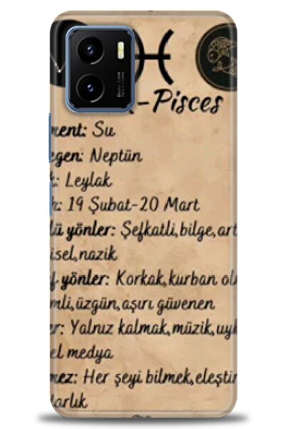 Rulet Aksesuar جراب سيليكون متوافق مع هاتف Vivo Y15S HD مطبوع + واقي شاشة سير...