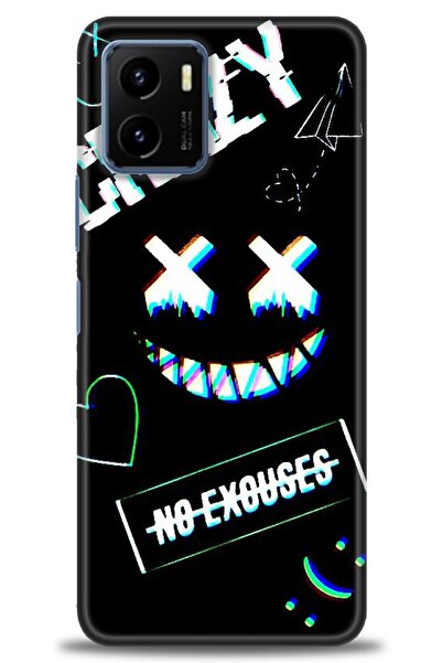 Rulet Aksesuar جراب سيليكون متوافق مع هاتف Vivo Y15S HD مطبوع + واقي شاشة سير...