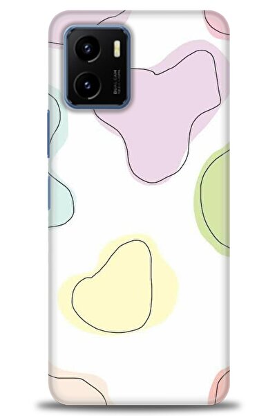 Rulet Aksesuar جراب سيليكون متوافق مع هاتف Vivo Y15S HD مطبوع + واقي شاشة سير...