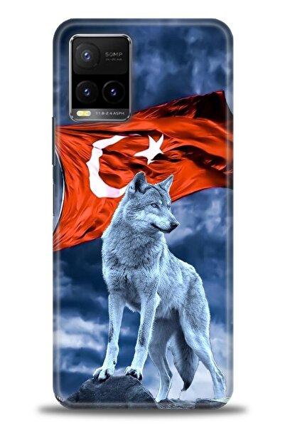 Rulet Aksesuar جراب سيليكون متوافق مع هاتف Vivo Y33S HD مطبوع + واقي شاشة سير...