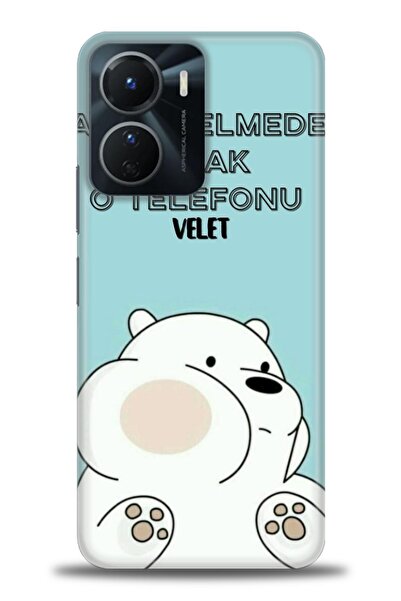 Rulet Aksesuar جراب سيليكون متوافق مع هاتف Vivo Y16 HD مطبوع + واقي شاشة سيرا...