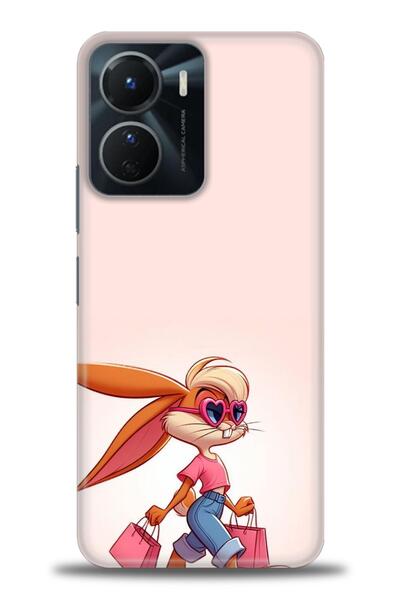 Rulet Aksesuar جراب سيليكون متوافق مع هاتف Vivo Y16 HD مطبوع + واقي شاشة سيرا...