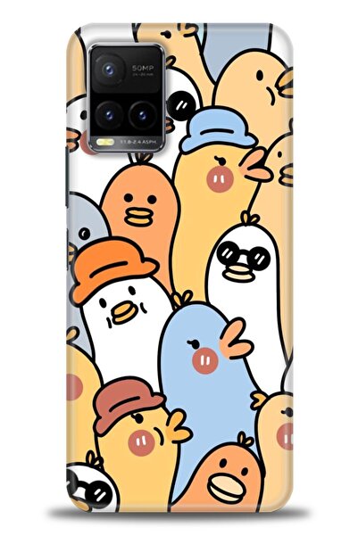 Rulet Aksesuar جراب سيليكون متوافق مع هاتف Vivo Y21S HD مطبوع + واقي شاشة سير...