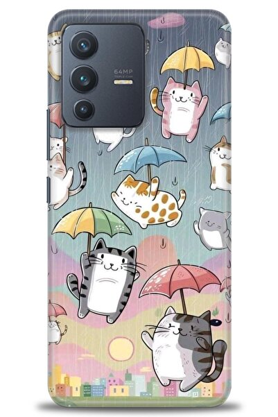 Rulet Aksesuar حافظة سيليكون متوافقة مع هاتف Vivo V23 5G HD مطبوع + واقي شاشة...