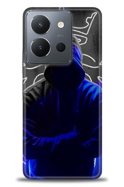 Rulet Aksesuar غطاء حماية من السيليكون متوافق مع هاتف Vivo Y36 HD مطبوع + واق...