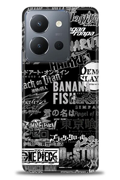 Rulet Aksesuar جراب سيليكون متوافق مع هاتف Vivo Y36 HD مطبوع + واقي شاشة سيرا...