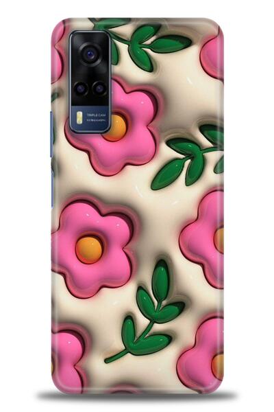 Rulet Aksesuar جراب سيليكون متوافق مع هاتف Vivo Y53S HD مطبوع + واقي شاشة سير...