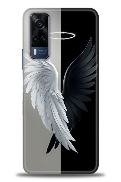 Rulet Aksesuar جراب سيليكون متوافق مع هاتف Vivo Y53S HD مطبوع + واقي شاشة سير...