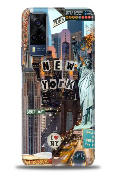 Rulet Aksesuar جراب سيليكون متوافق مع هاتف Vivo Y53S HD مطبوع + واقي شاشة سير...