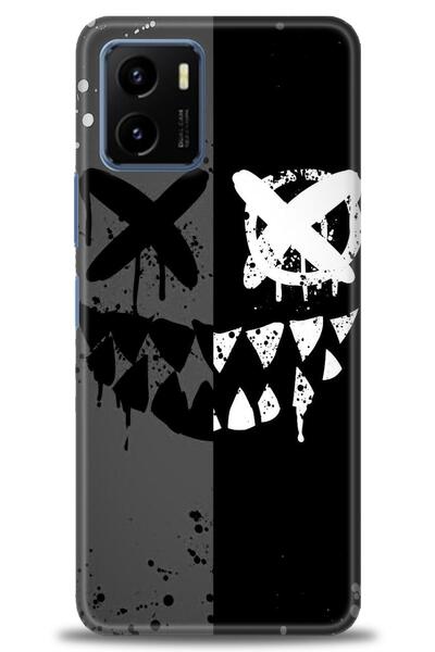 Rulet Aksesuar جراب سيليكون متوافق مع هاتف Vivo Y15S HD مطبوع + واقي شاشة سير...