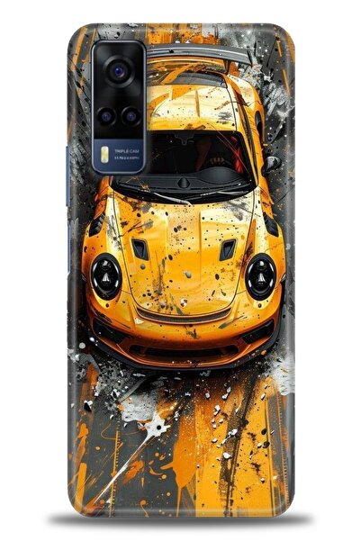 Rulet Aksesuar جراب سيليكون متوافق مع هاتف Vivo Y51 HD مطبوع + واقي شاشة سيرا...