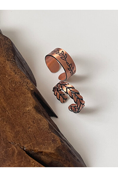 Rupen Kraft 100% copper handmade 2-piece design unisex copper ring adjustable...