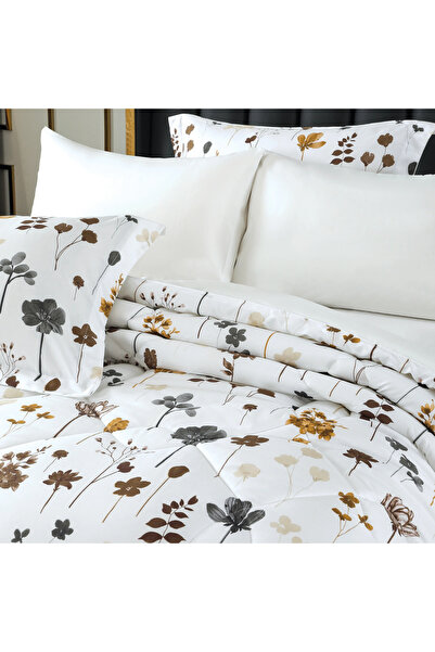 Alhabib bedding Desire Summer Double Bedspread White Floral Print 6 Pieces