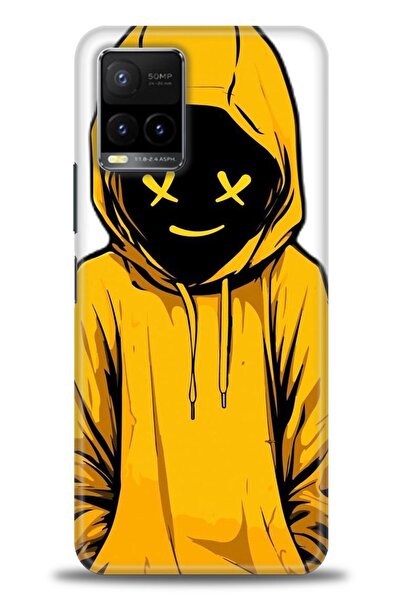 Rulet Aksesuar جراب سيليكون متوافق مع هاتف Vivo Y21S HD مطبوع + واقي شاشة سير...