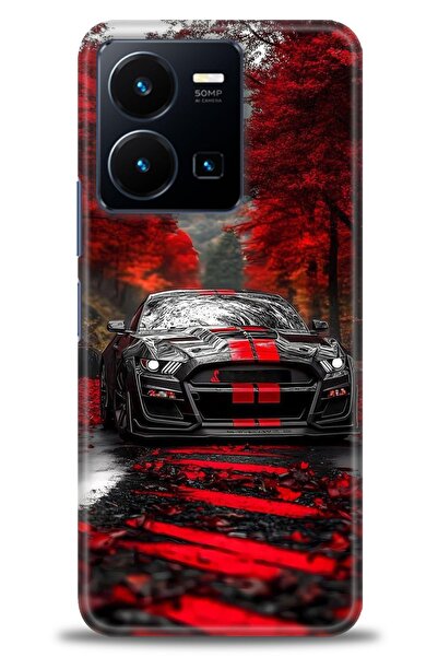 Rulet Aksesuar جراب سيليكون متوافق مع هاتف Vivo Y22S HD مطبوع + واقي شاشة سير...