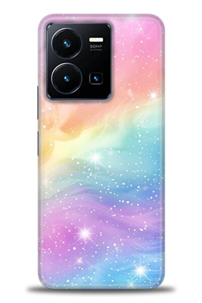 Rulet Aksesuar جراب سيليكون متوافق مع هاتف Vivo Y35 HD مطبوع + واقي شاشة سيرا...