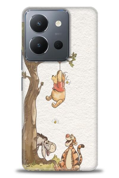 Rulet Aksesuar جراب سيليكون متوافق مع هاتف Vivo Y36 HD مطبوع + واقي شاشة سيرا...