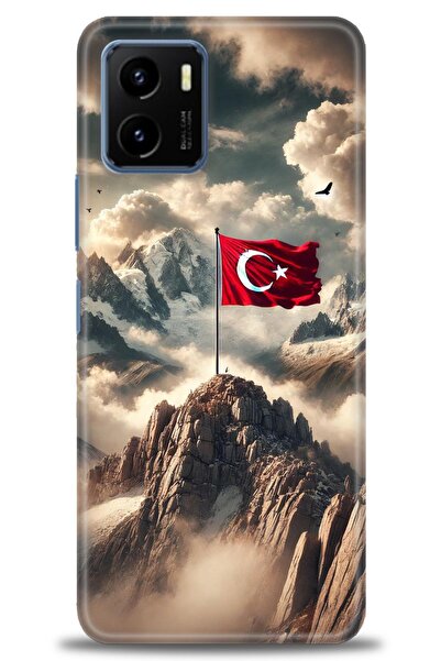 Rulet Aksesuar جراب سيليكون متوافق مع هاتف Vivo Y15S HD مطبوع + واقي شاشة سير...