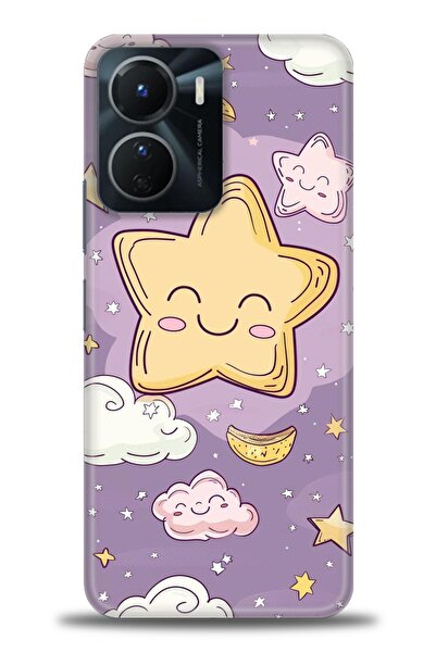 Rulet Aksesuar جراب سيليكون متوافق مع هاتف Vivo Y16 HD مطبوع + واقي شاشة سيرا...