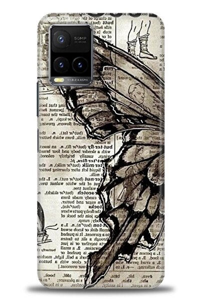 Rulet Aksesuar جراب سيليكون متوافق مع هاتف Vivo Y33S HD مطبوع + واقي شاشة سير...