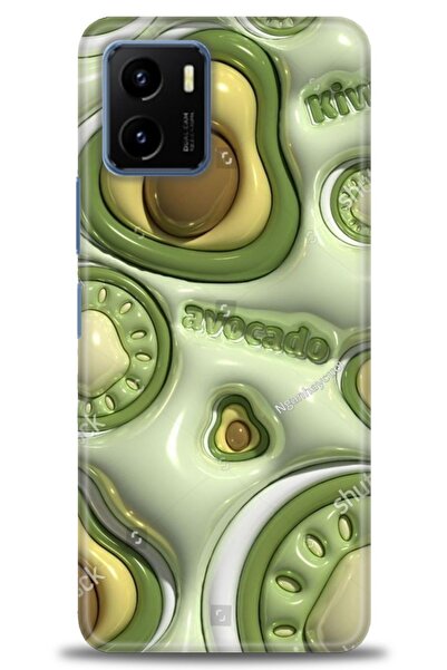 Rulet Aksesuar جراب سيليكون متوافق مع هاتف Vivo Y15S HD مطبوع + واقي شاشة سير...