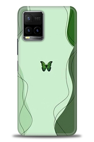 Rulet Aksesuar جراب سيليكون متوافق مع هاتف Vivo Y21 HD مطبوع + واقي شاشة سيرا...