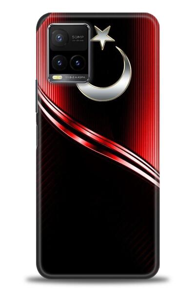 Rulet Aksesuar جراب سيليكون متوافق مع هاتف Vivo Y32 HD مطبوع + واقي شاشة سيرا...