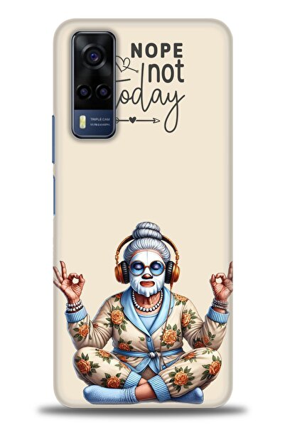 Rulet Aksesuar جراب سيليكون متوافق مع هاتف Vivo Y53S HD مطبوع + واقي شاشة سير...