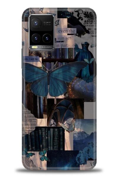 Rulet Aksesuar جراب سيليكون متوافق مع هاتف Vivo Y21S HD مطبوع + واقي شاشة سير...