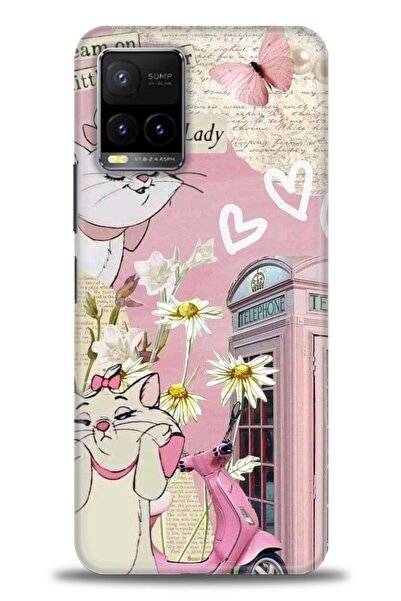 Rulet Aksesuar جراب سيليكون متوافق مع هاتف Vivo Y21 HD مطبوع + واقي شاشة سيرا...