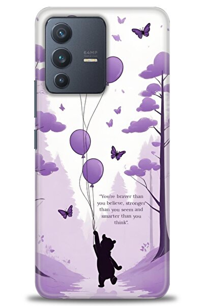 Rulet Aksesuar حافظة سيليكون متوافقة مع هاتف Vivo V23 5G HD مطبوع + واقي شاشة...