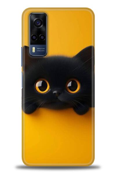 Rulet Aksesuar جراب سيليكون متوافق مع هاتف Vivo Y53S HD مطبوع + واقي شاشة سير...