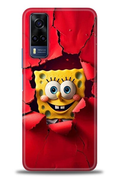 Rulet Aksesuar جراب سيليكون متوافق مع هاتف Vivo Y53S HD مطبوع + واقي شاشة سير...