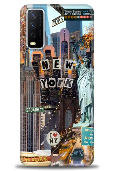 Rulet Aksesuar جراب سيليكون متوافق مع هاتف Vivo Y20 HD مطبوع + واقي شاشة سيرا...