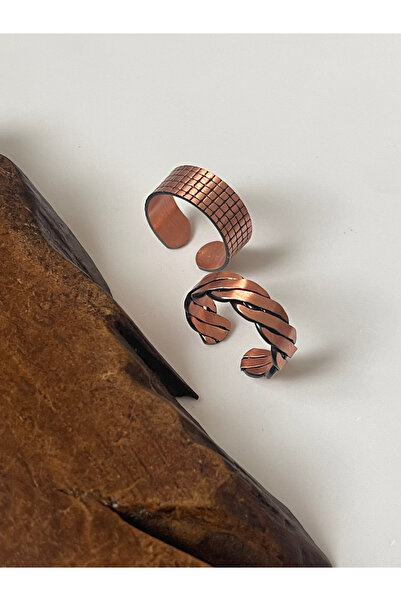 Rupen Kraft خاتم نحاسي مصنوع يدويًا بنسبة 100%، تصميم من قطعتين للجنسين، خاتم...