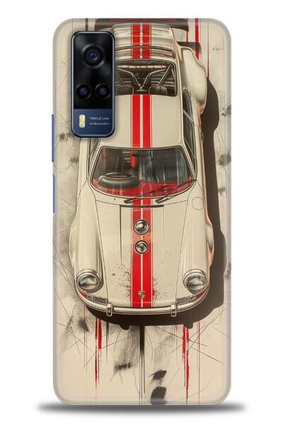 Rulet Aksesuar جراب سيليكون متوافق مع هاتف Vivo Y51 HD مطبوع + واقي شاشة سيرا...