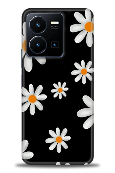 Rulet Aksesuar جراب سيليكون متوافق مع هاتف Vivo Y35 HD مطبوع + واقي شاشة سيرا...