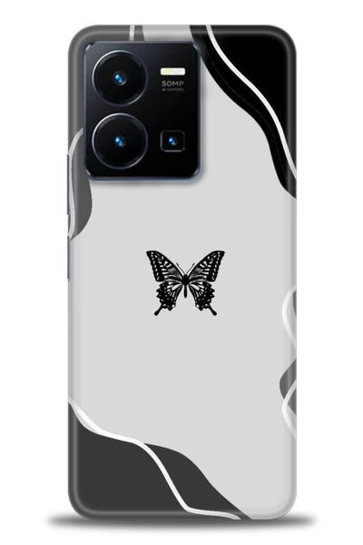 Rulet Aksesuar جراب سيليكون متوافق مع هاتف Vivo Y35 HD مطبوع + واقي شاشة سيرا...