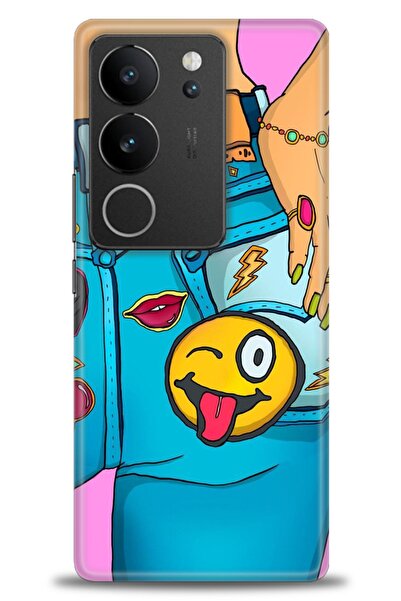 Rulet Aksesuar حافظة سيليكون متوافقة مع هاتف Vivo V29 5G HD مطبوع + واقي شاشة...