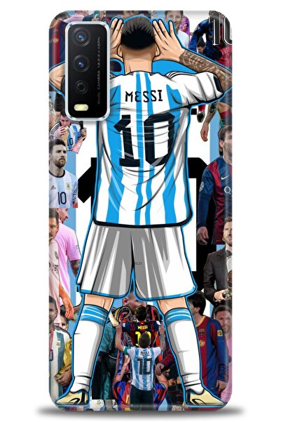 Rulet Aksesuar جراب سيليكون متوافق مع هاتف Vivo Y20S HD مطبوع + واقي شاشة سير...