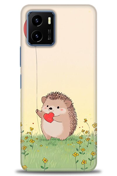 Rulet Aksesuar جراب سيليكون متوافق مع هاتف Vivo Y15S HD مطبوع + واقي شاشة سير...