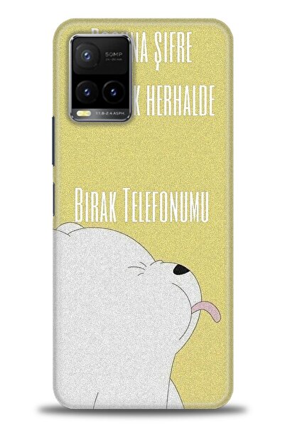 Rulet Aksesuar جراب سيليكون متوافق مع هاتف Vivo Y21 HD مطبوع + واقي شاشة سيرا...