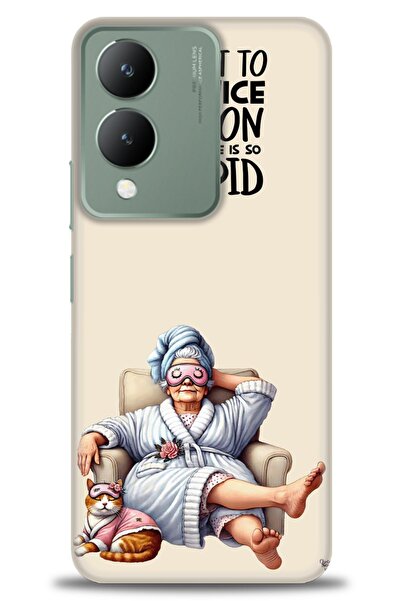 Rulet Aksesuar جراب سيليكون متوافق مع هاتف Vivo Y17S HD مطبوع + واقي شاشة من ...