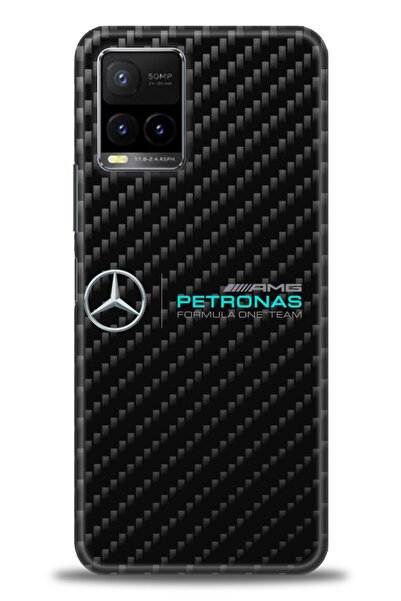 Rulet Aksesuar جراب سيليكون متوافق مع هاتف Vivo Y32 HD مطبوع + واقي شاشة سيرا...