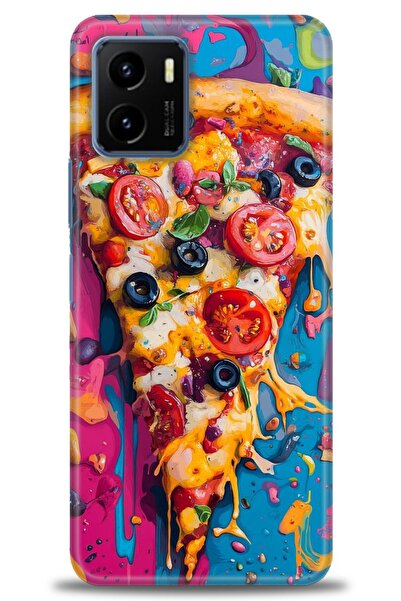 Rulet Aksesuar جراب سيليكون متوافق مع هاتف Vivo Y15S HD مطبوع + واقي شاشة سير...