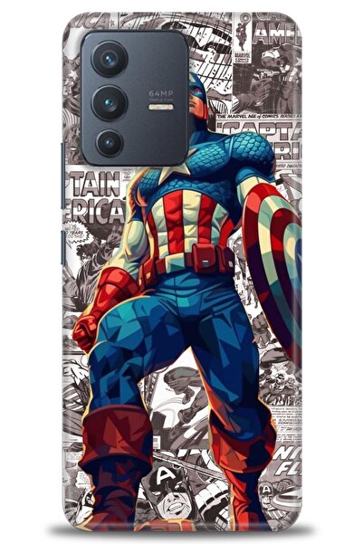 Rulet Aksesuar Vivo V23 5g Compatible Hd Printed Silicone Case + Ceramic Scre...