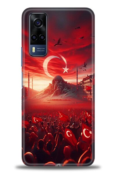 Rulet Aksesuar جراب سيليكون متوافق مع هاتف Vivo Y53S HD مطبوع + واقي شاشة من ...