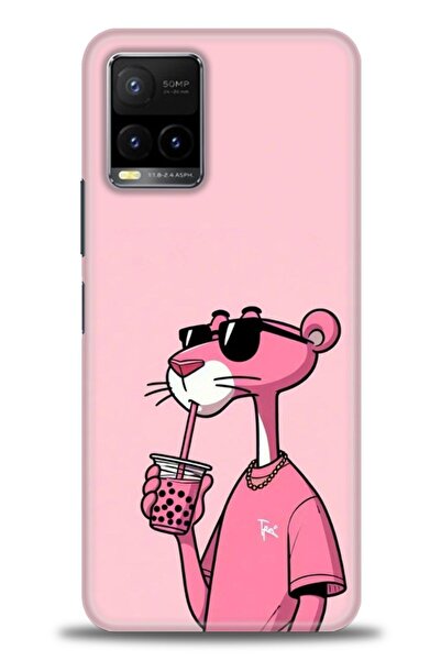 Rulet Aksesuar جراب سيليكون متوافق مع هاتف Vivo Y21S HD مطبوع + واقي شاشة سير...