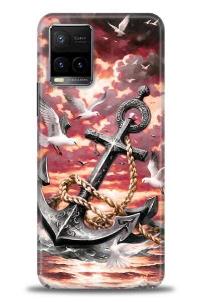 Rulet Aksesuar جراب سيليكون متوافق مع هاتف Vivo Y21 HD مطبوع + واقي شاشة سيرا...