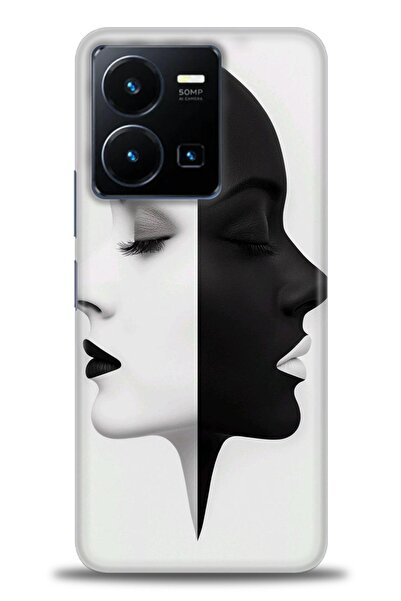 Rulet Aksesuar جراب سيليكون متوافق مع هاتف Vivo Y35 HD مطبوع + واقي شاشة سيرا...